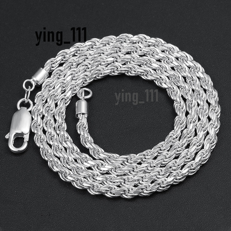 Fashion Jewelry 18k Gold Plated Cuban Miami Link Rope Necklace for Men S925 Sterling Silver Hip Hop Rope Link Chain Necklace