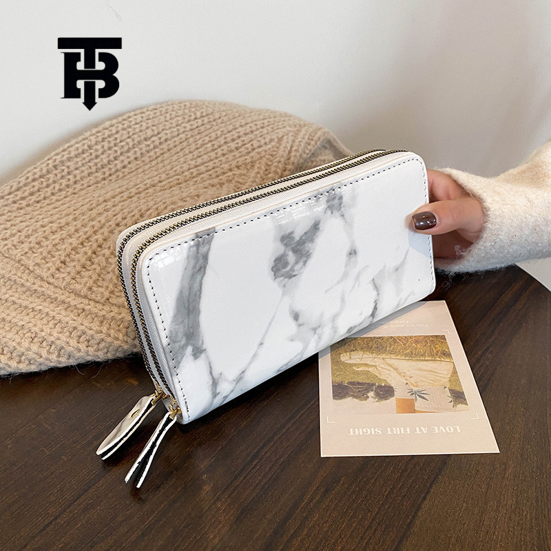 TB BHULAMTE Luxury Marble Pattern Women's Wallet New Simple Designer Fashion Handbag Fresh Zipper Coin Bag Card Bag Free Shipping Phone Bag