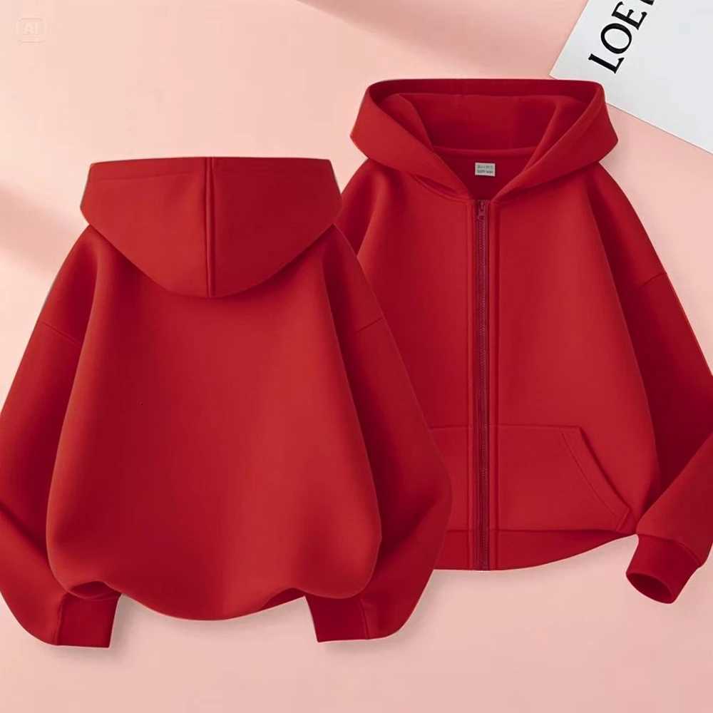 Children Fashion Zipper Sle Clothing Boys Girls Hoodie Tops Spring Autumn Leisure Sweatshirt Toddler 312 Years Red Black Coat Z250826