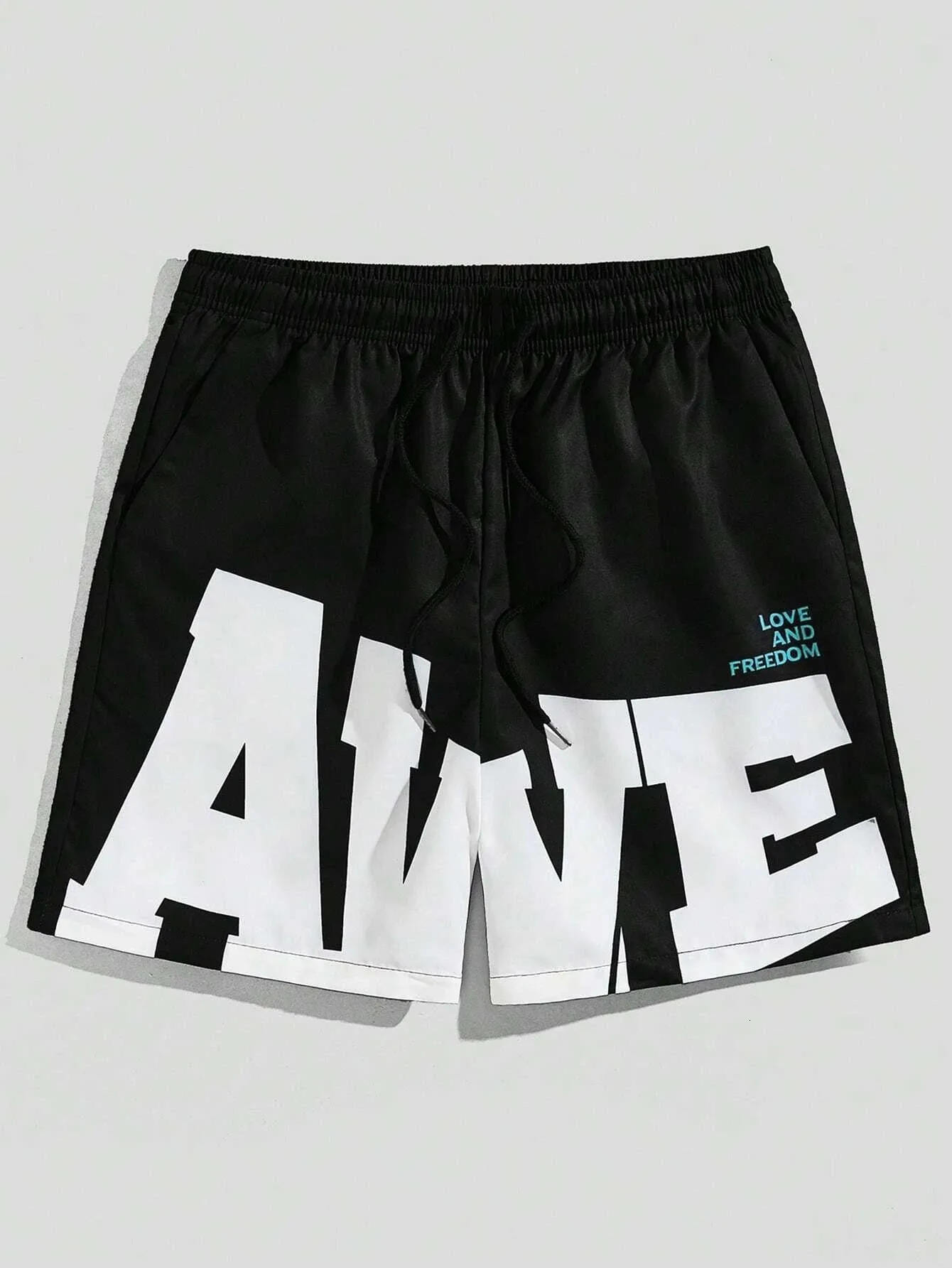 Summer mens shorts Hawaii 3D printed simple letter pattern beach outdoor casual 250825