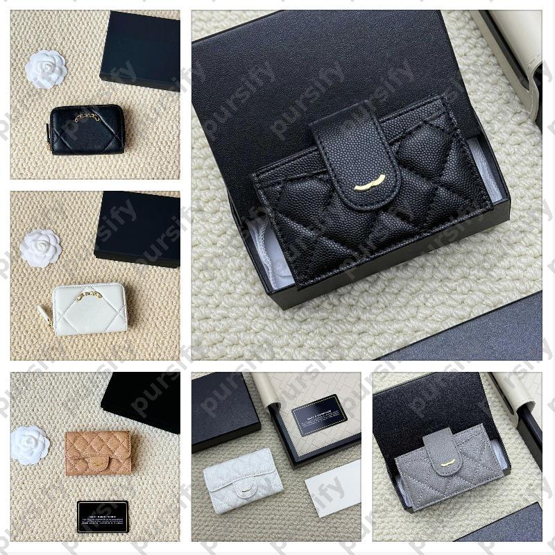 Designer Women Card Holder Luxury Mens Wallet Couples Card Bag Classic Pattern Caviar Wallets Sheepskin Mini Coin Purse For Women With Box CSD250818