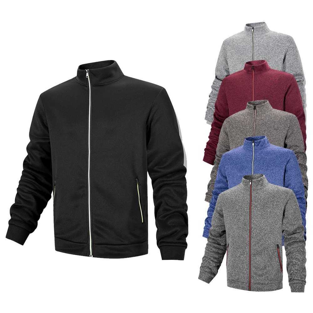 Spring and Autumn Mens Stand Collar Casual Zipper Jacket Loose Solid Color Jacket Outdoor Sports Windbreaker JacketXJ250826