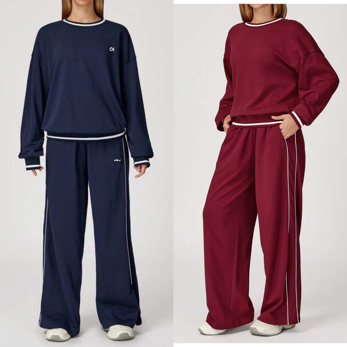 Women Yoga Outfit two pieces Suits Hoodies Long Pants Long Sleeve Autumn and winter casual contrasting hoodie suit Women's Outdoor Fashion Spor