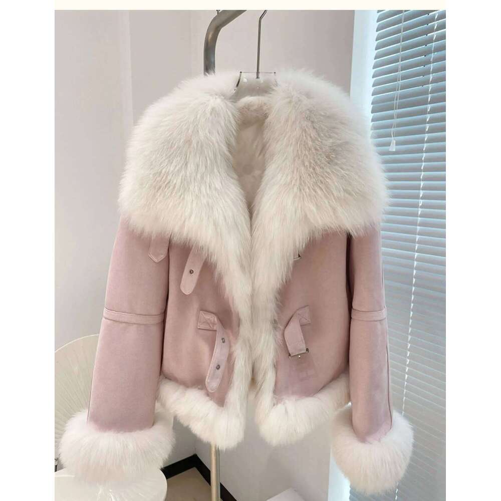 Women's Trench Coats Hot Sales 2024 Autumn/Winter New Slim Large Polo Fox Fur Coat Duck Down Inner High Quality Warm Fluffy Big Collar Short