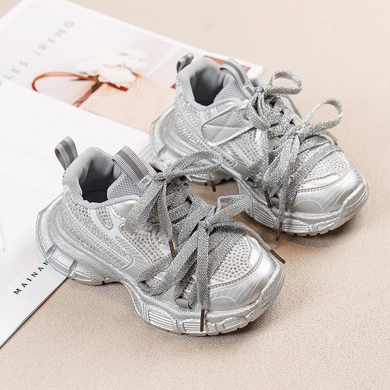 2024 Children Sneakers for Girls Autumn Fashion Korean Style Soft Comfortable Casual Antislippery Sweet Bowtie Sports Shoes250825