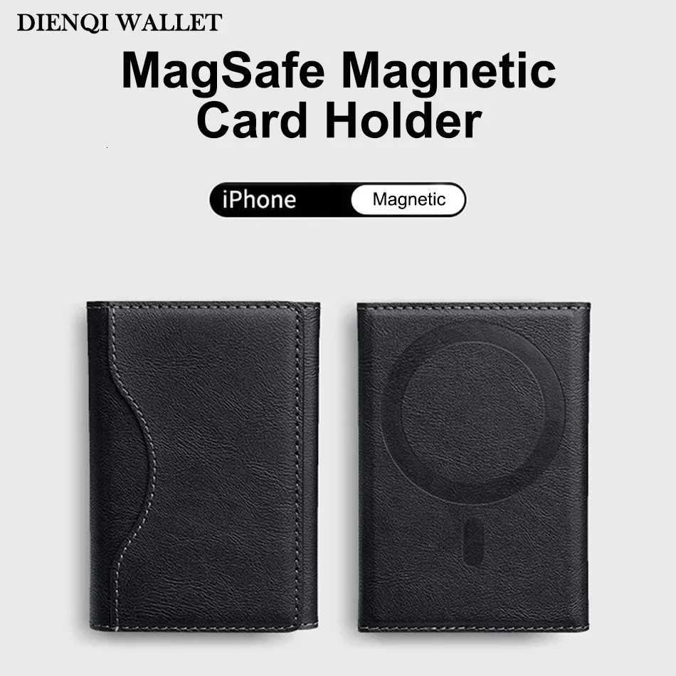 Trifold Magnetic Phone Wallet PU Leather Card Bag Magsafe Card Holder Wallet for Apple iPhone 16 15 12 13 14 Pro Max Plus Mini W250826