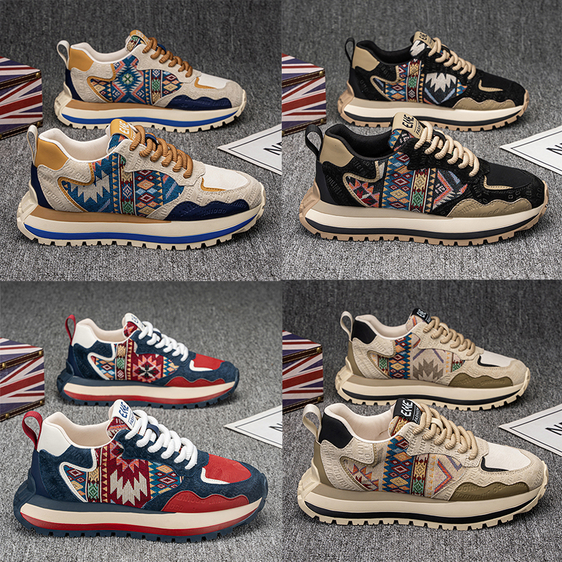 Free shipping running shoes sports sneakers casual shoe platform shoes fashionable printing embroidery breathable runner shoes black blue beige red