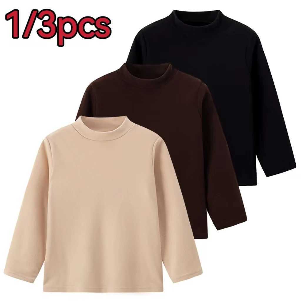 13 Piece Childrens Midcollar Bottoming Shirt in Autumn And Winter Solid Color Joker Girls Long Sleeve Tshirt Boys Casual S Z250826
