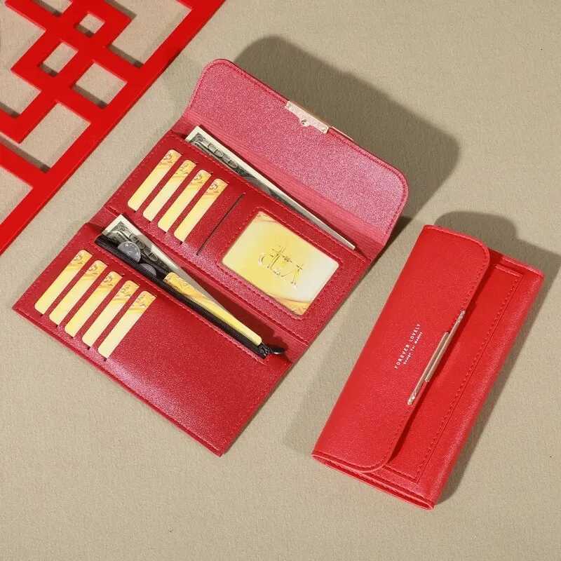 2024 New Womens Wallet Metal Long Folding Personalized Student Cute Mini Fashion Wallet Handheld Zero Wallet W250826