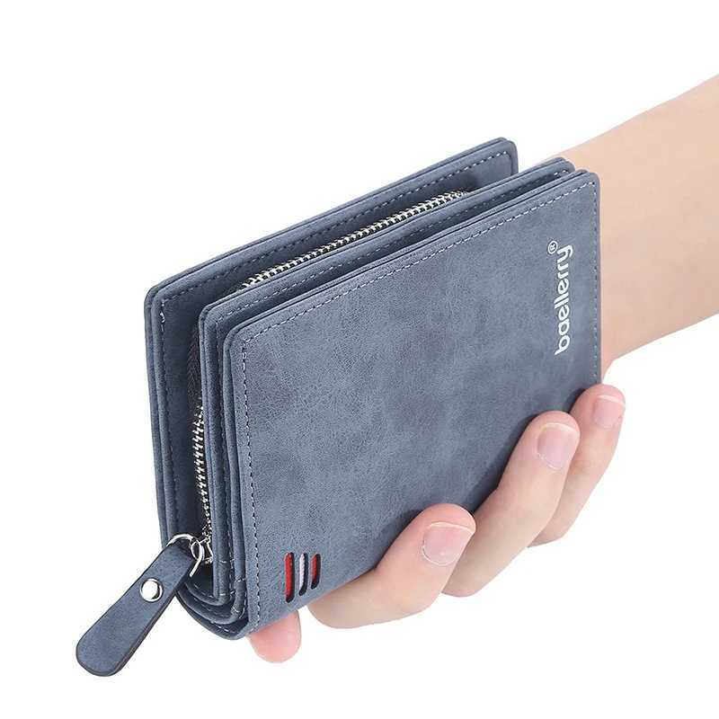Business Wallets for Men Card Holder Purses PU Leather Short Handbags and Wallet with Zip Coin Pocket Cardholder W250826