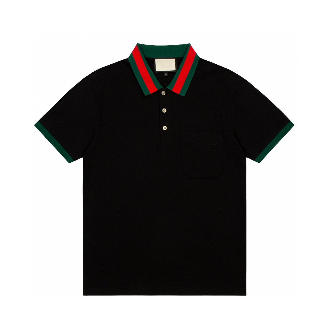 New designer trendy men's polo shirt, sporty, business, casual, simple, contrasting color woven collar, lapel, half sleeved top, T-shirt