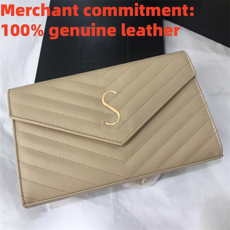 Top quality Metal chain crossbody bag Luxury Designer bag Womens handbag envelope bag fashion genuine leather Shoulder bags lady Clutch Evening Bag