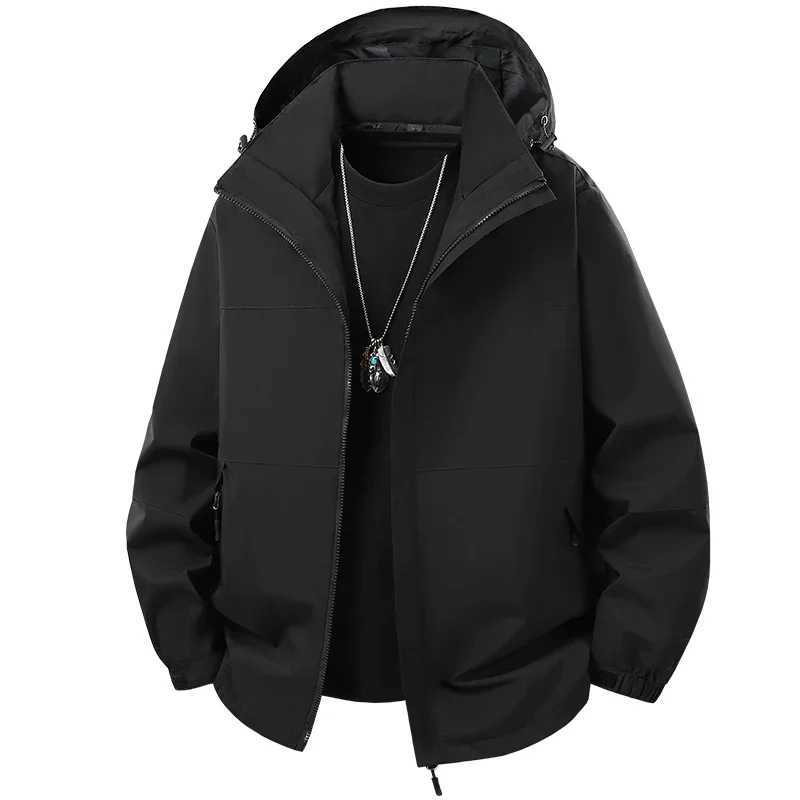 New Spring Autumn New Mens Fashion Outdoor Sport Jacket Casual Patchwork Hooded Hiking Jacket Waterproof Windbreaker JacketsXJ250826
