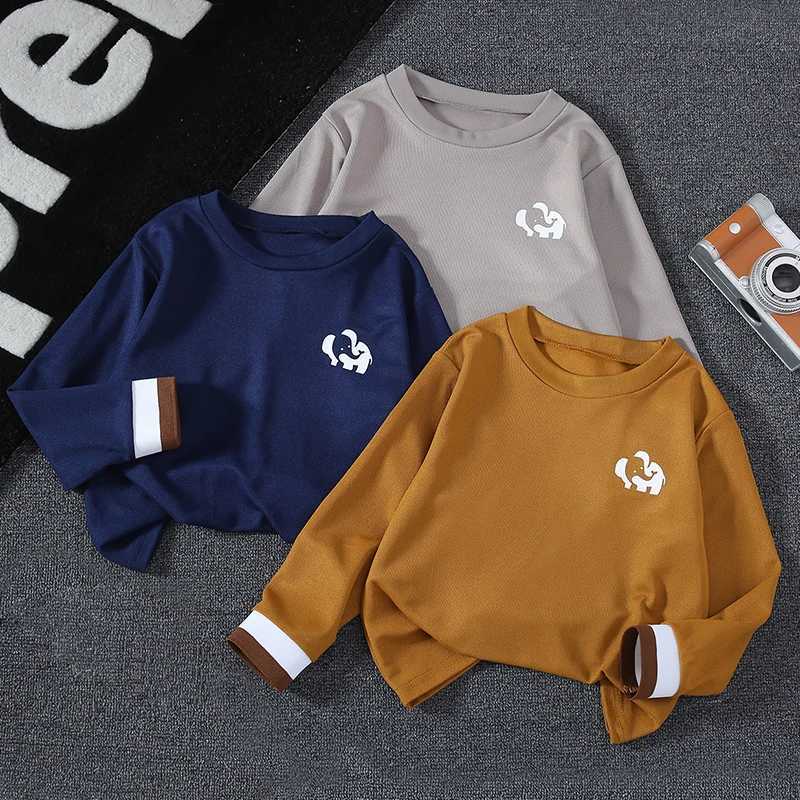 13 Piece Autumn And Winter Childrens Solid Color Small Fashionable Long Sleeve Tshirt Boys And Girls Round Neck Shirt Z250826
