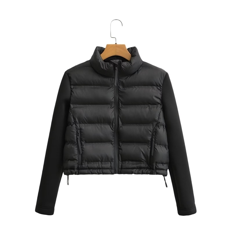 2024 autumn and winter womens clothing European and American style fashionable versatile splicing short cotton jacket250825ww
