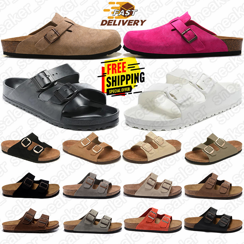 designer slippers sandals slides boston soft clogs arizona Big Buckle eva mens womens suede black white outdoor slipper sandal hotsale