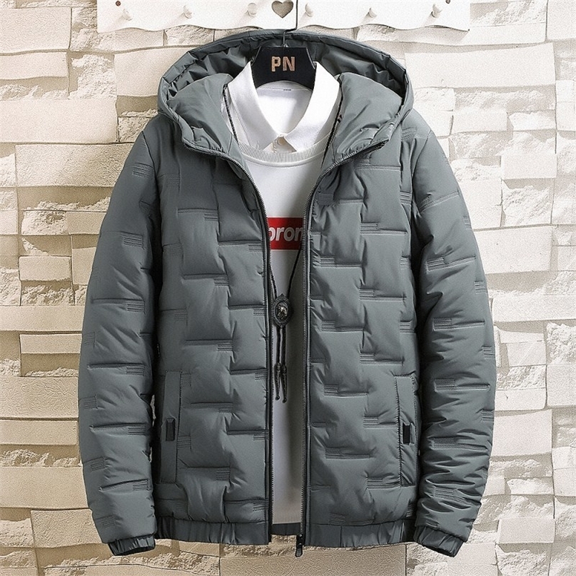 Winter Mens White Duck Down Jacket Warm Hooded Thick Slim Fit Puffer Jacket Coat Male Casual High Quality Overcoat Thermal250825ww