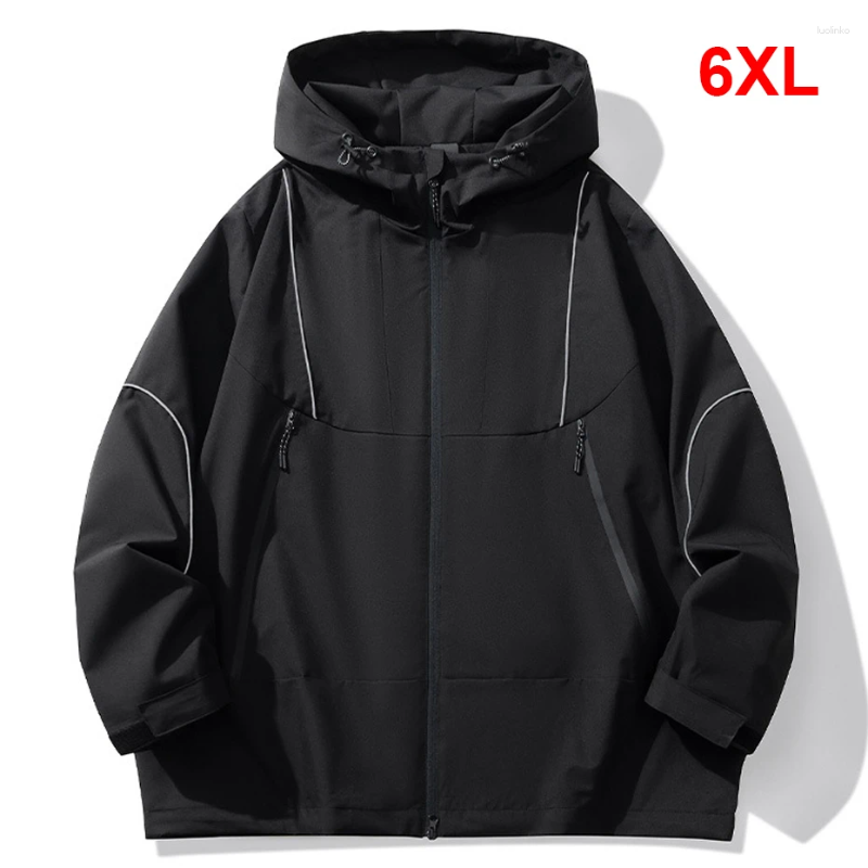 Men's Jackets 6XL Plus Size Windbreaker Jacket Men Casual Fashion Camp Coat Spring Autumn Hooded Outdoor Outerwear Big