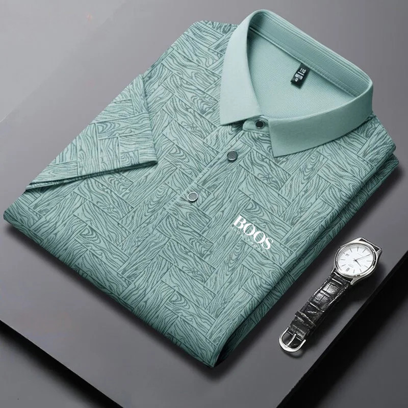 Mens Summer y Business Casual Short sleeved POLO Shirt Fashion Comfortable and Breathable Top 250825