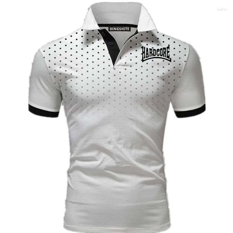 Men's Polos Hardcore Print Fashion POLO Shirt Outdoor Tiki Men Sports Short Sleeve Business Casual Top Luxury Summer