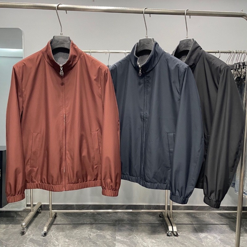 Mens Windbreaker kiton Business Casual Stand Collar Double-sided Jacket K1289