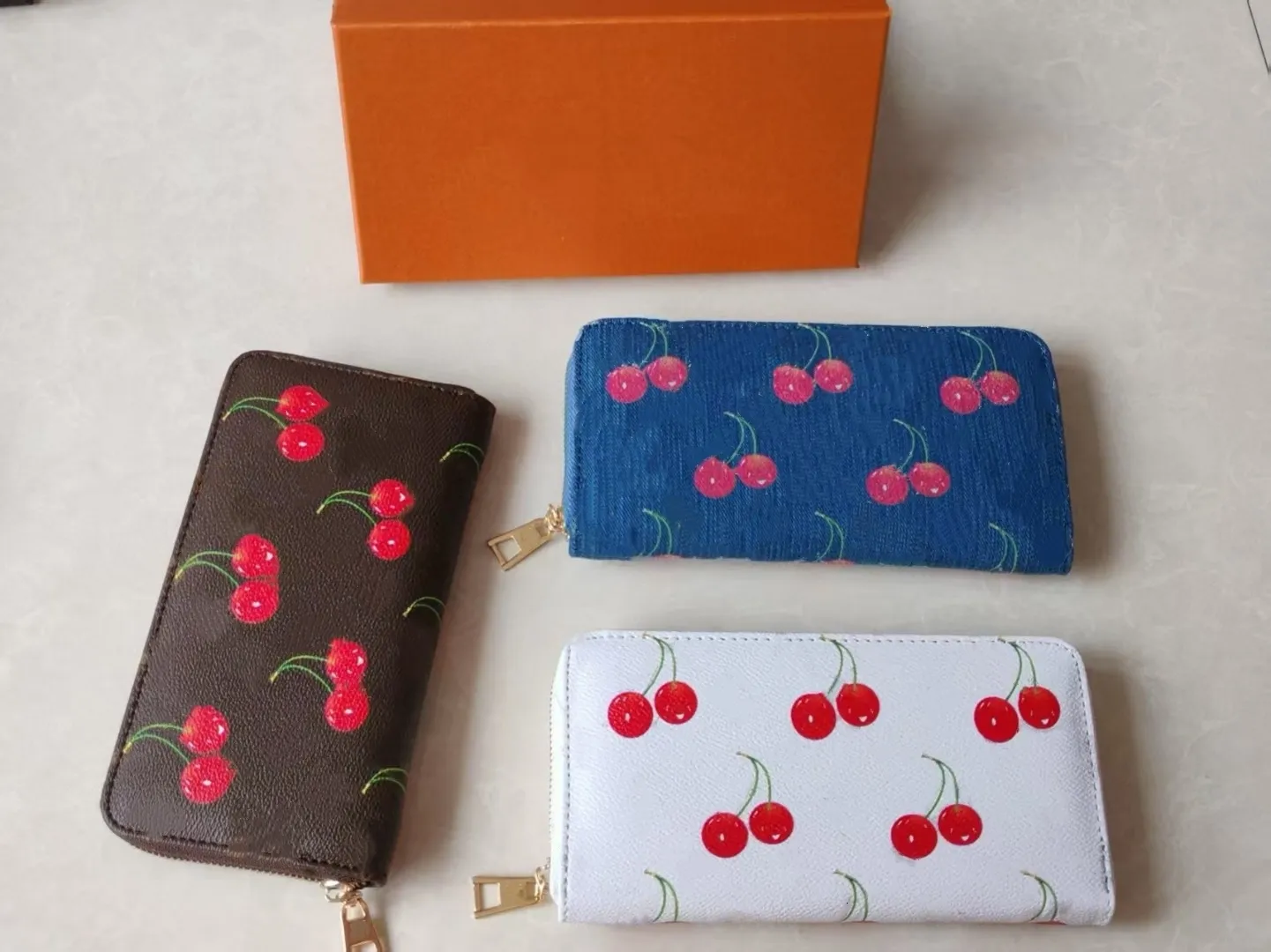 cherry womens designer wallet long women designer wallet woman high quality luxury wallets designers for women small zippy portefeuille leather card