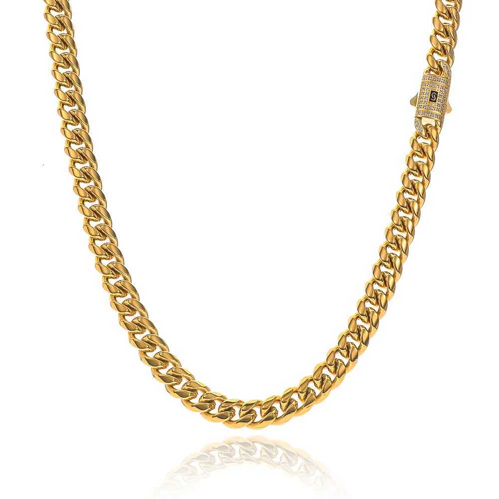 8mm10mm12mm14mm Stainless Steel Mens Necklaces Chain Cool Cuban Link Chain Gift for Men Boys and GirlsXJ250826