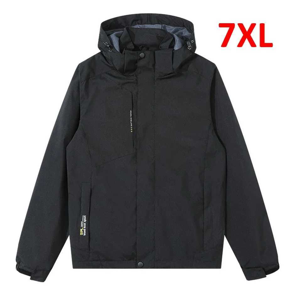 Plus Size 6XL 7XL Mens Windbreaker Waterproof Jacket Coat Men Spring Autumn Travel Jacket Male Fashion Outdoor OuterwearXJ250826