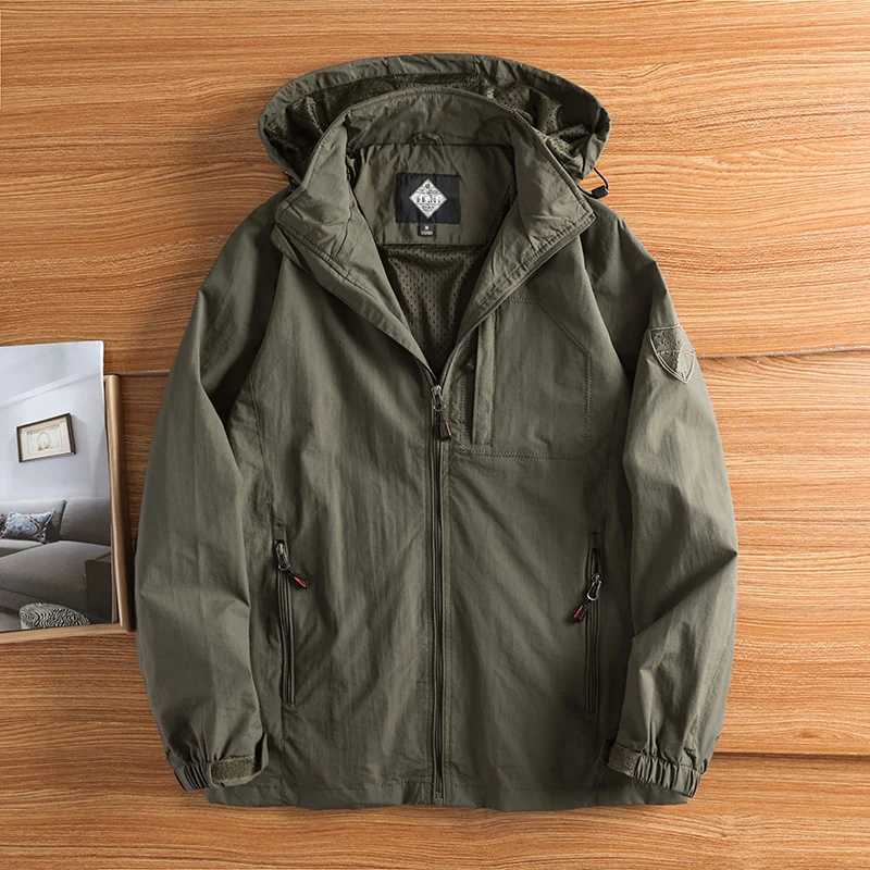 Autumn Mens Hiking Waterproof Jackets Men Outdoor Quick Dry Sports Climbing Hooded Coats Men Breathable Windbreaker Jackets 5XLXJ250826