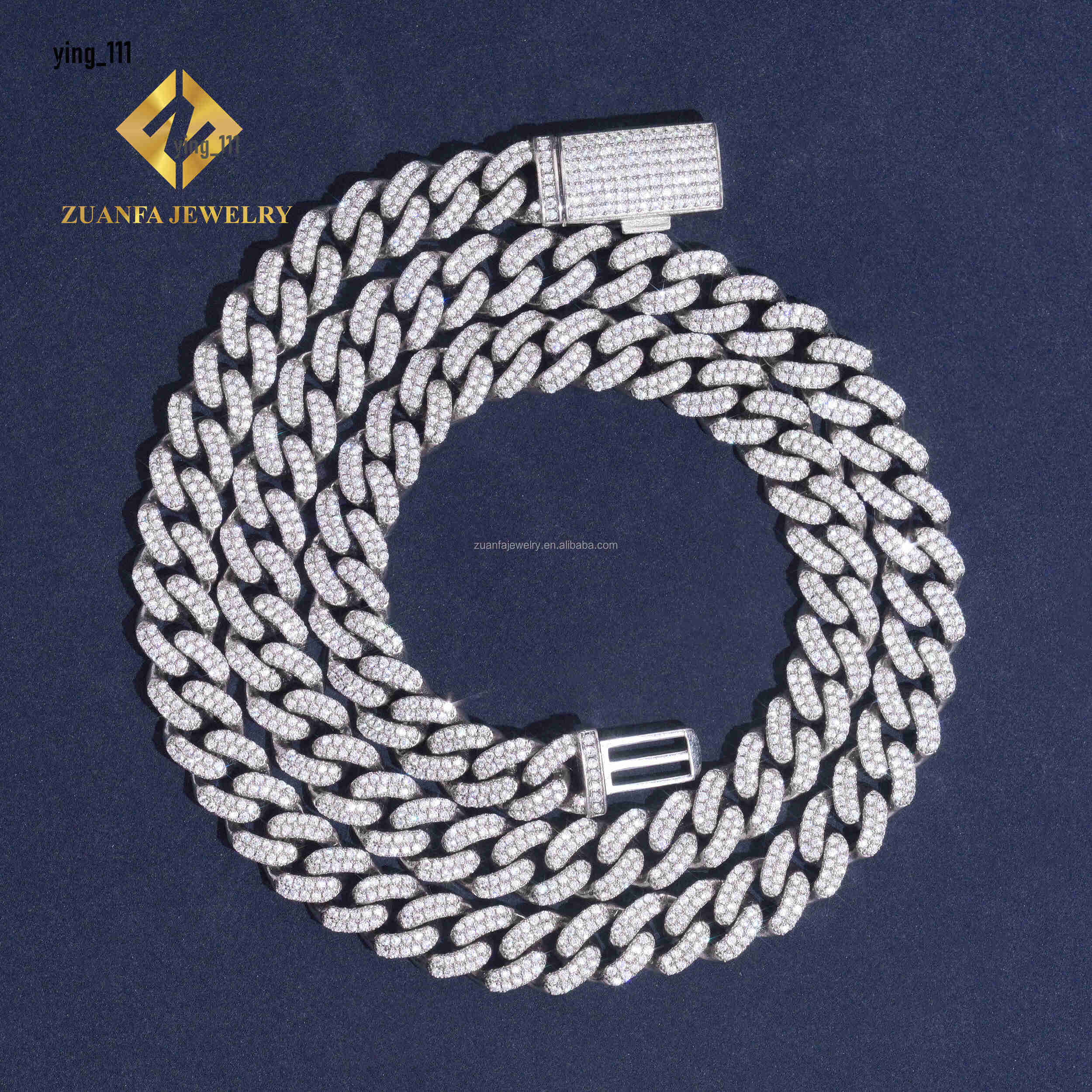Wholesale Price Fire Jewelry 10mm Two Rows Mirco Pave Iced Out Hip Hop Pass Tester VVS1 Moissanite Miami Cuban Link Bracelet