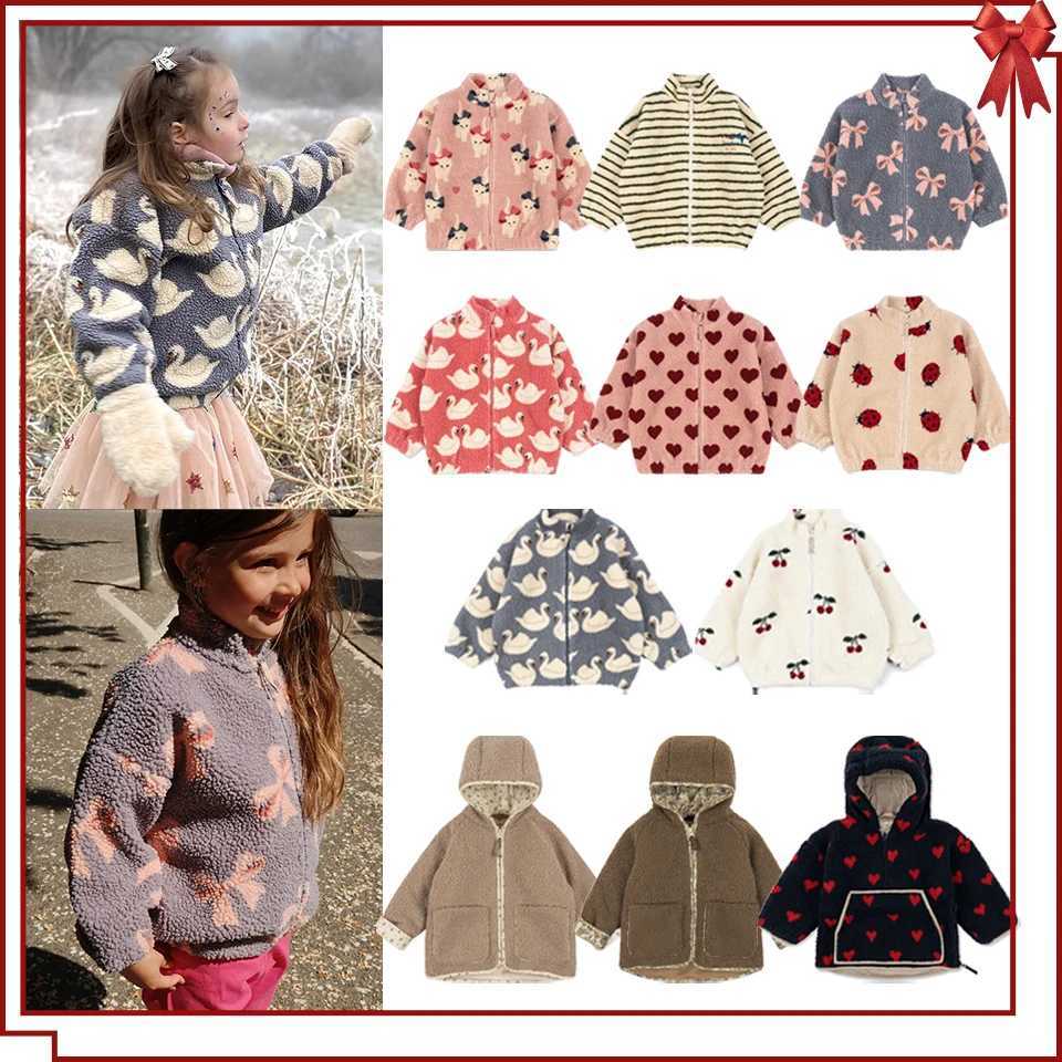 2025 Winter KS Children Cotton Lamb Wool Warm Outerwear Clothes Girls Print Coats Baby Boys Plus Fleece Jackets Kids Clothing Z250826