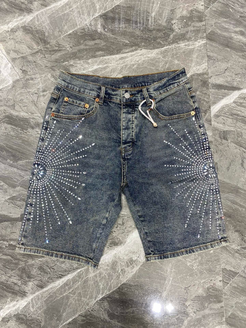 men designer short Y2k Retro Washed Brown Gothic Denim Klein Diamond Embroidery Men Women Clothing Jorts Baggy Strtwear Shorts US EU SIZE 29-40 L260