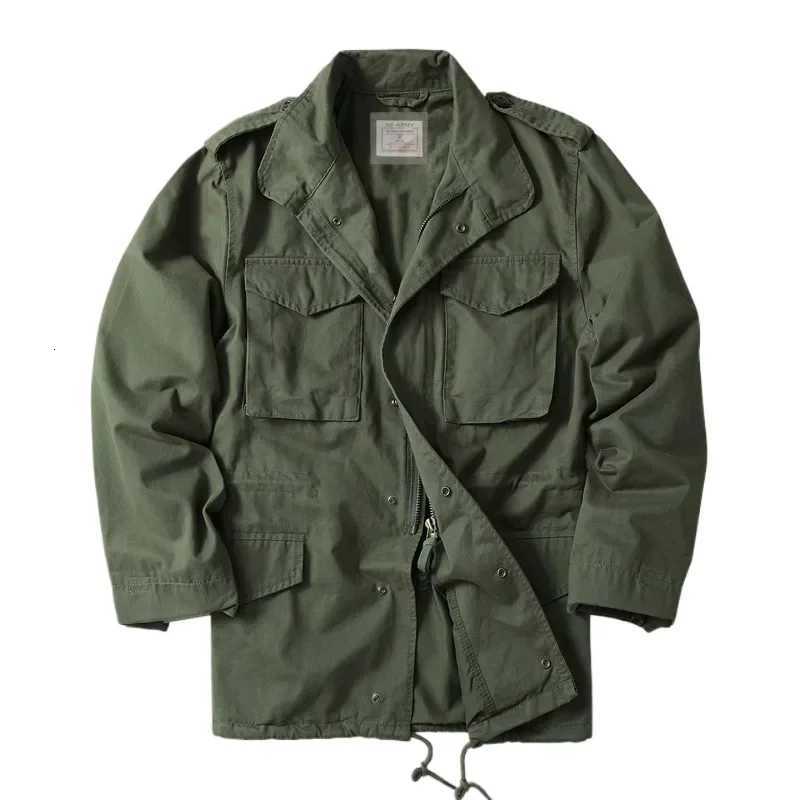 65 Field Tactical Jacket Windbreaker Mens US Hunting Multi Pocket Work Cargo Jackets Outdoor Hiking Camping Cotton Parka CoatXJ250826