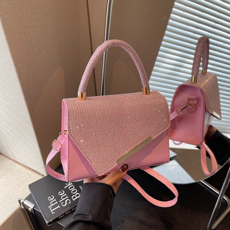 French Style Solid Color Fashion New Patchwork Commuter Simple Trendy Underarm Crossbody Handbag Small Square Women's Bag