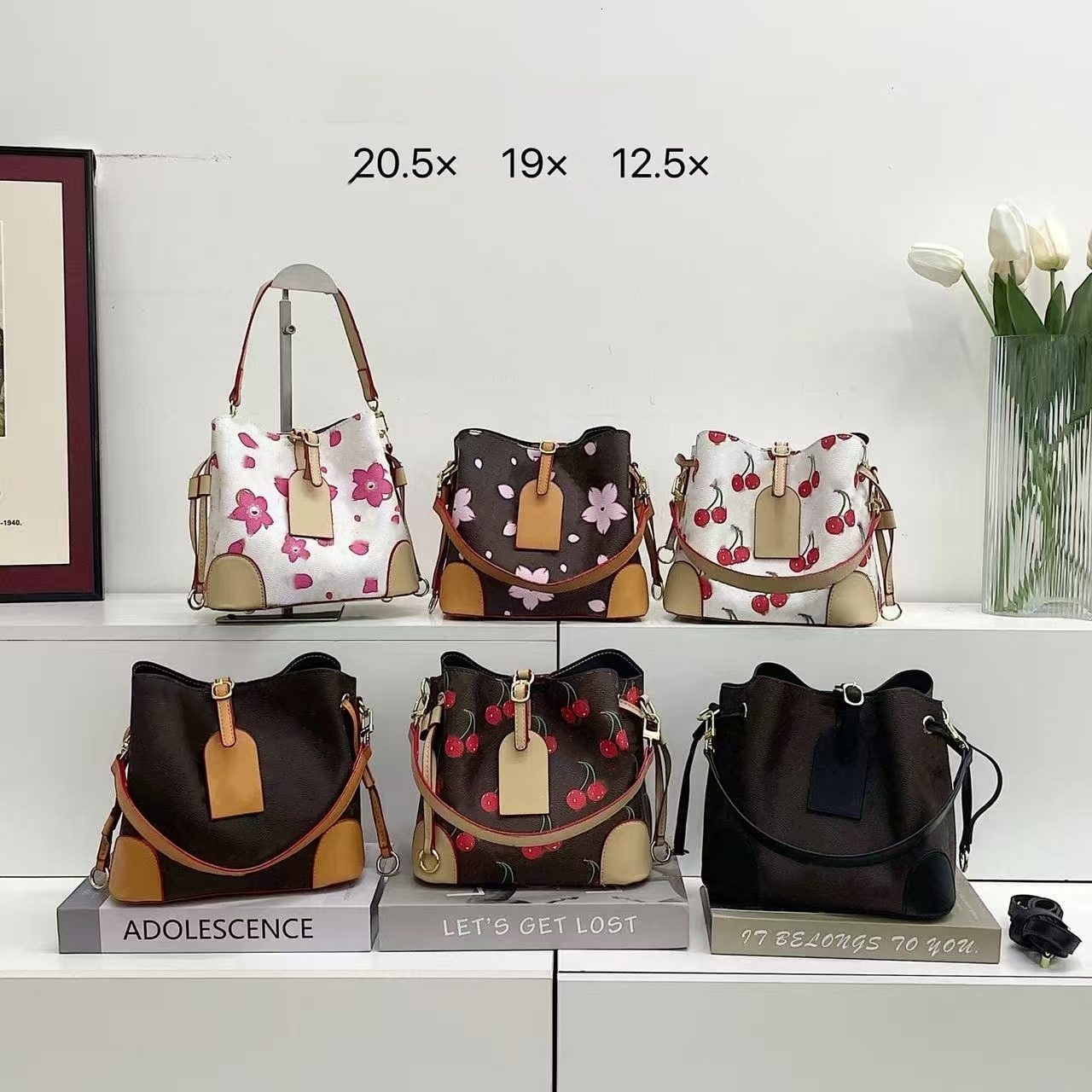 Luxury women tote bags cherry leather handbag blossom designer bag single shoulder crossbody women handbags purse M44020 M44022