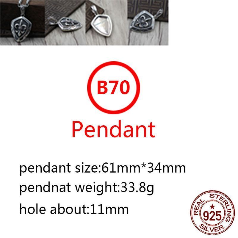 B70 S925 Sterling Silver Pendant Personalized Fashion Simple Couple Creative Scout Flower Shield Net Red Hip Hop Punk Style Jewelry Lover Gift new