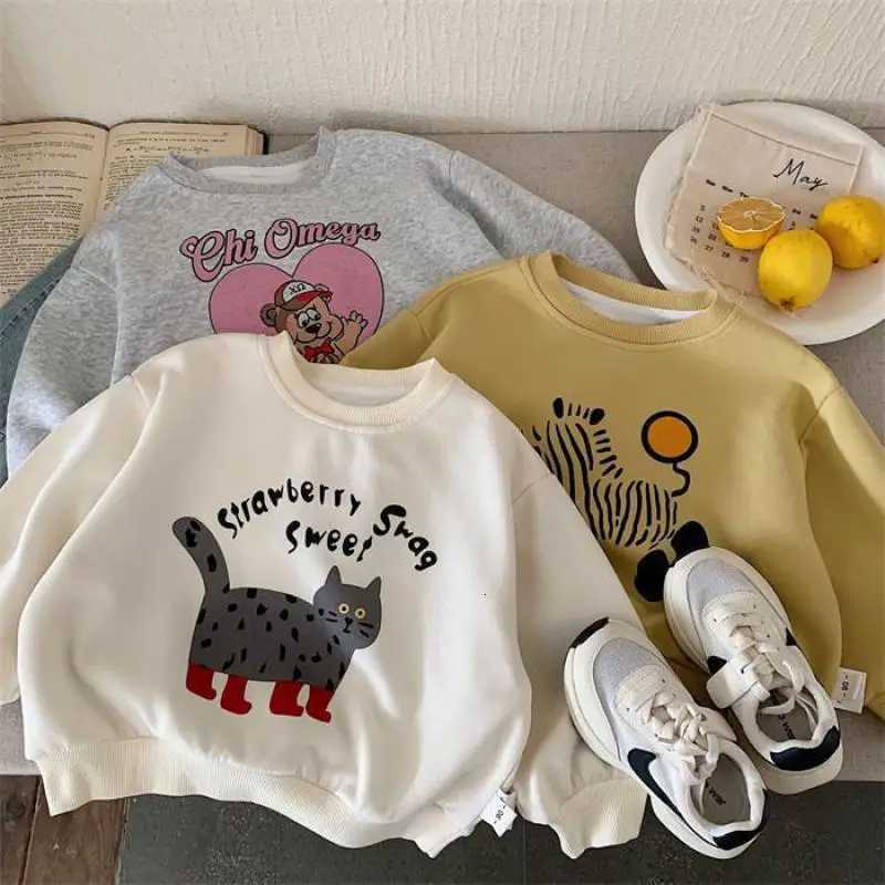 2025 Autumn New Children Sweatshirt Boys Girls Print Pullover Cotton Kids Long Sleeve Casual Sweatshirt Baby Loose Tops Z250826