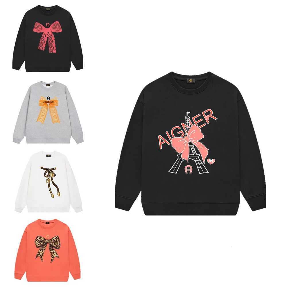 100 pure cotton girl bow round neck long sleeve hoodie sweet childrens clothing autumn baby girl warm childrens top Z250826