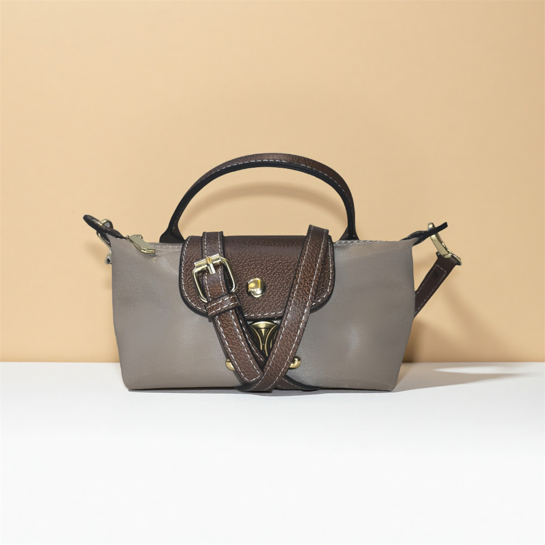 Luxury Designer Mini Crescent Women Bag, Detachable Brooch Logo, Top Handle Crossbody Sling Bag with Tool-Free Detachable Strap, Daily Wallet Phone