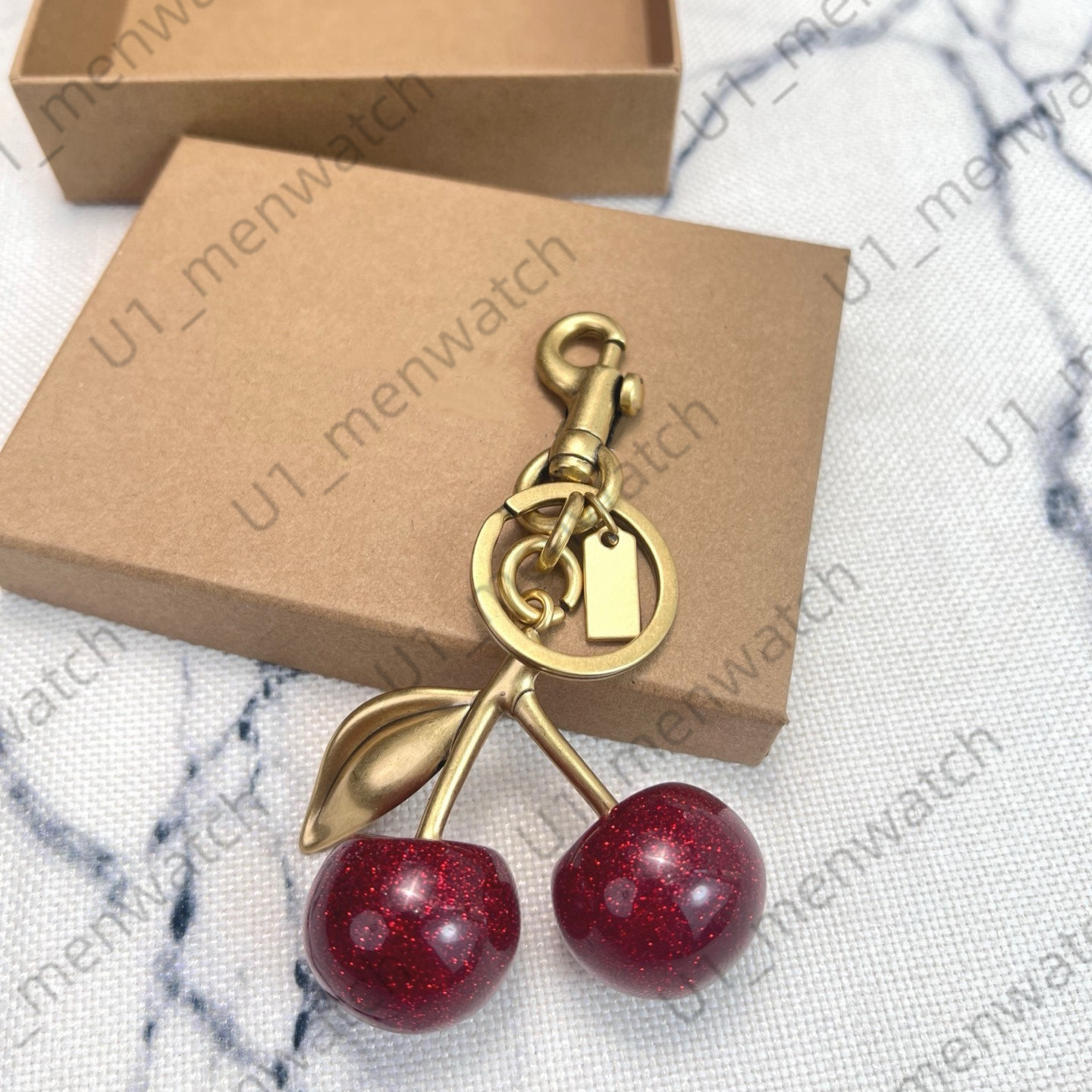 Wallet keychain cherry Bag charms Co ch designer Tabby chain purse charm keyringmulticolored cystal fashion cute bag accessories small cherry charm