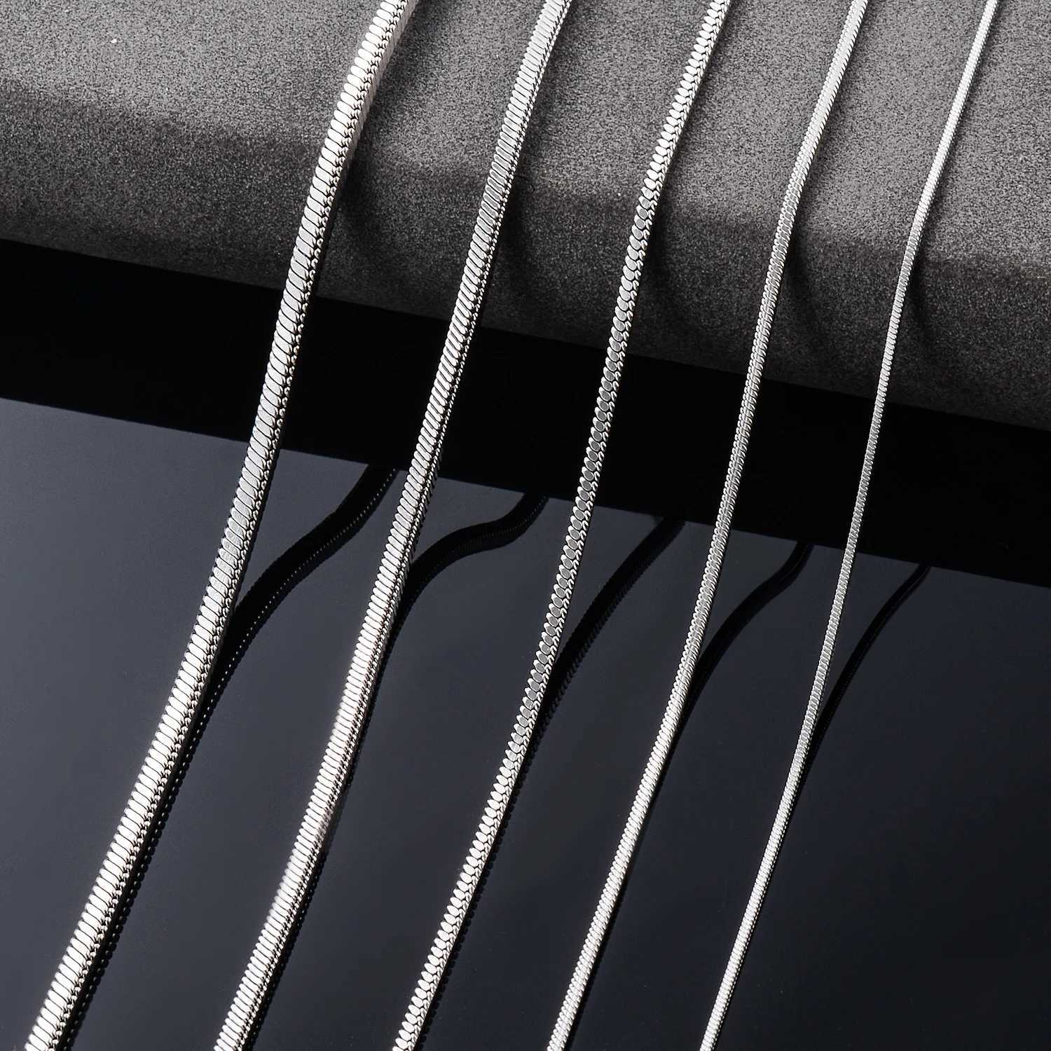 091215224mm Stainless Steel Square Snake Chain Necklace Silver Color For Mens and Womens Fashion JewelryXJ250826