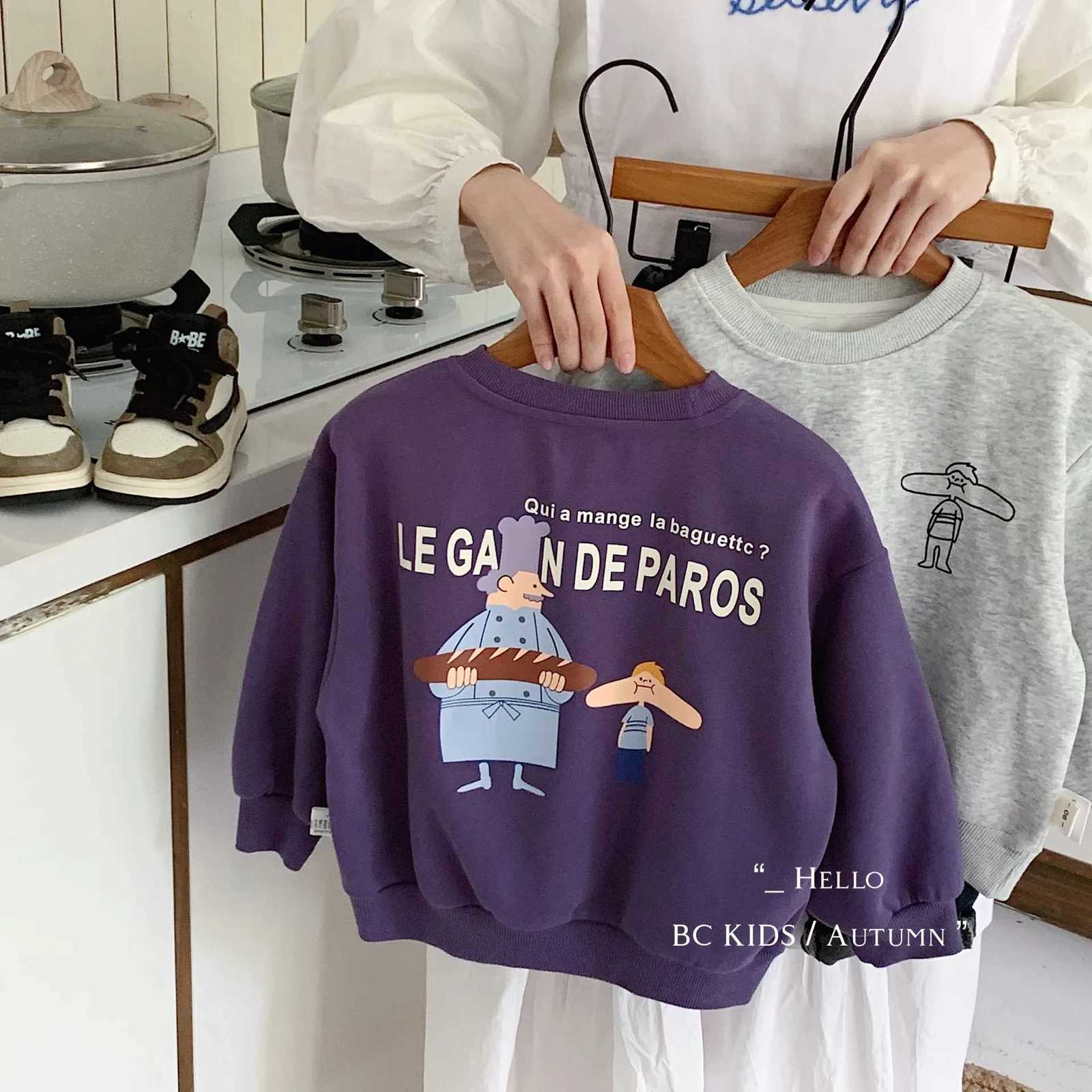 2025 Autumn Baby Boys Sweatshirts Printed Round Neck Toddler Boys Tops Casual Loose Comfortable Pullover For 18Y Girls Z250826