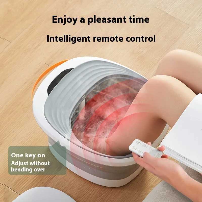 Constant Temperature Electric Foot Bath Spa Massager 3Gear Smart Heating Portable Folding Foot Bath Bucket with Remote Control W250826