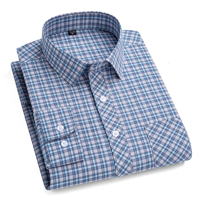 Mens Plaid Shirts Long Sleeve Cotton Checked Shirt Formal Fashion Thin Soft Classic Basic Casual Male Clothing 6XL 5XL 250825