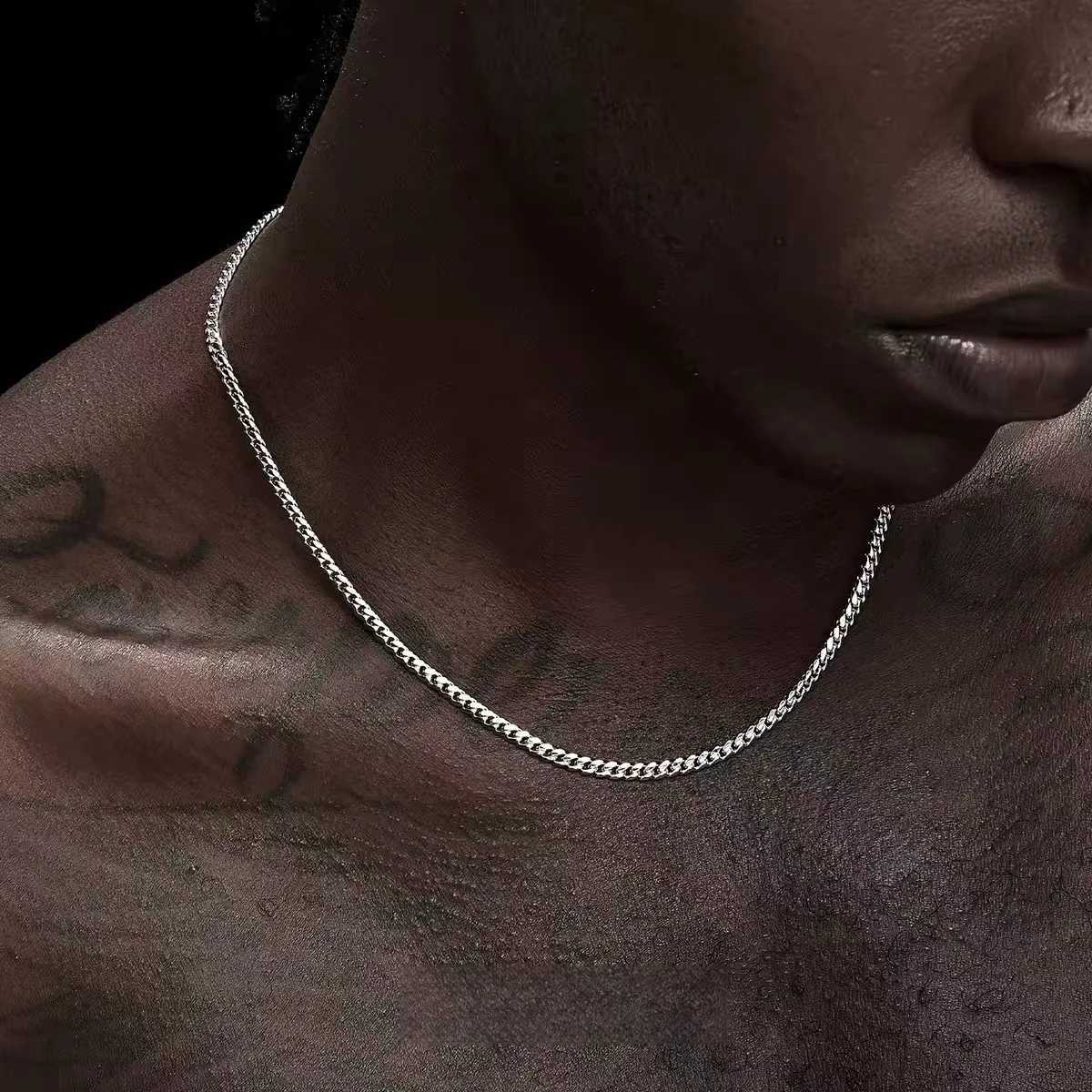 35mm Silver Color Stainless Steel Cuban Chain Necklace Hip Hop Men Necklace Simple Jewelry Necklace For WomenXJ250826