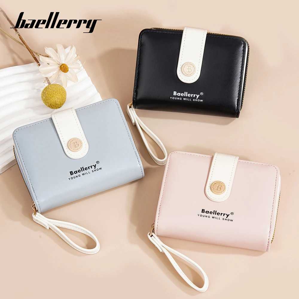 Baellerry Fashion PU Card Case Wallet for Women Compact Zipper Coin Pocket Organizer Korean Style Small Purse W250826