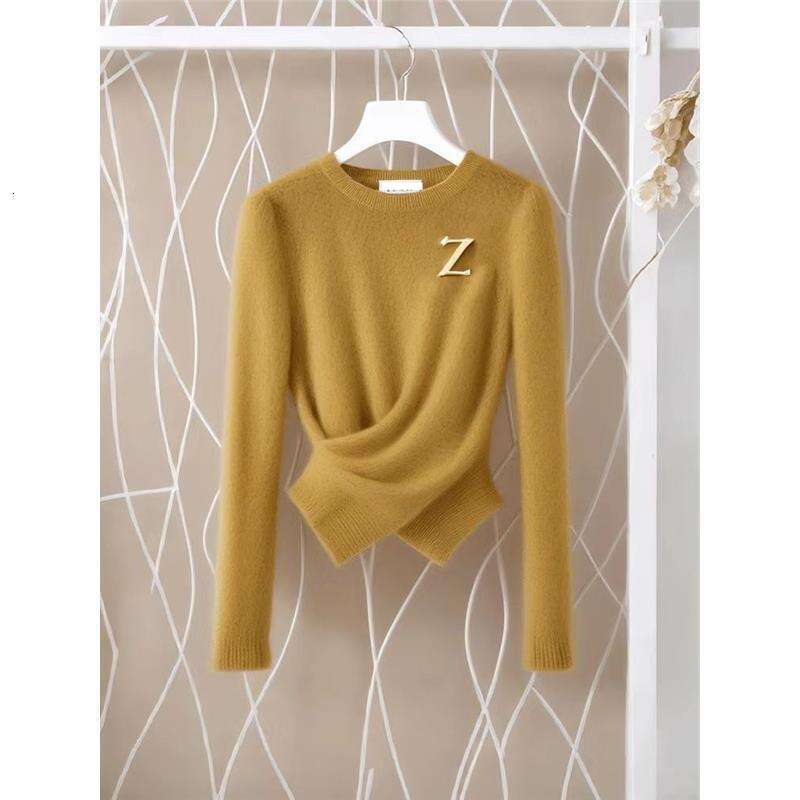 Women's Clothing High End Temperament Lady Design Waist Knitted New Small Size Bottom Pullover Sweater