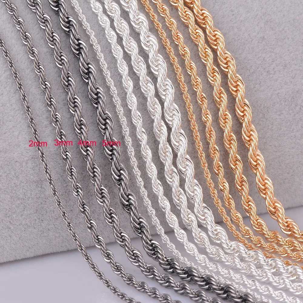 1Pc Wholesale 3 Colors Rope Chain Necklace for Women Men Width 2mm 3mm 4mm 5mm DIY Jewelry Making for Pendant Necklace BraceletXJ250826