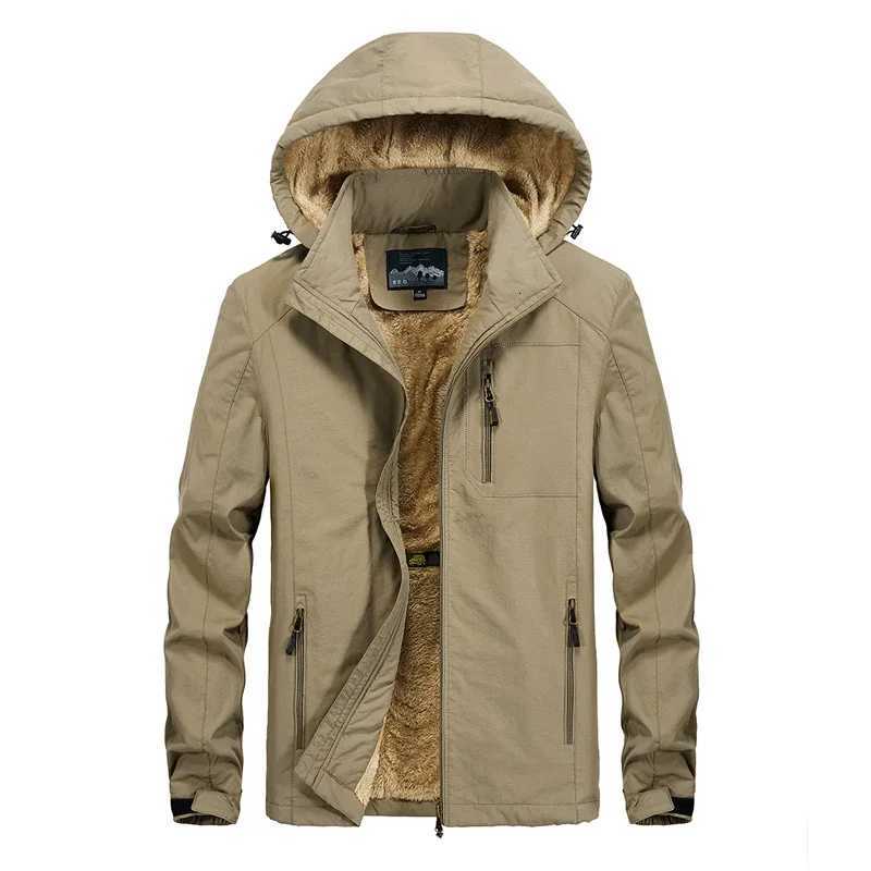 Fashion Jackets Hooded Windbreaker Cotton Mens Jacket Winter Casual Fleece Thick Mens Military Parkas Warm Men Parkas WindproofXJ250826