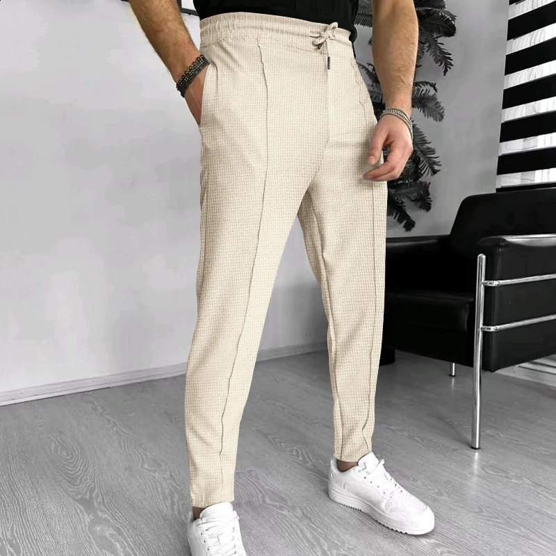 Summer Commuting Versatility Antiwrinkle Easy To Manage MoisturewickingMens Stretch Slim Pants CasualPants 250826